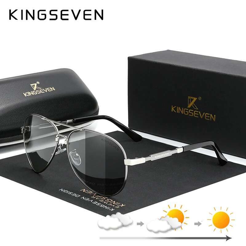 KINGSEVEN Brand 2024 Aluminum magnesium Polarized Men Sunglasses Vintage Square Metal Frame Male Sun Glasses Driving