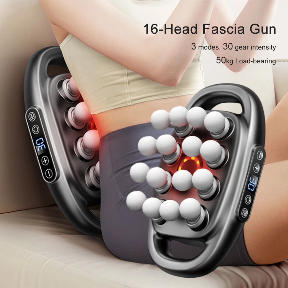 16-Head Fascia Gun High-Frequency Vibration Body Massage Gun Back and Waist Massager Neck Shoulder Massager Muscle masajeador 250303
