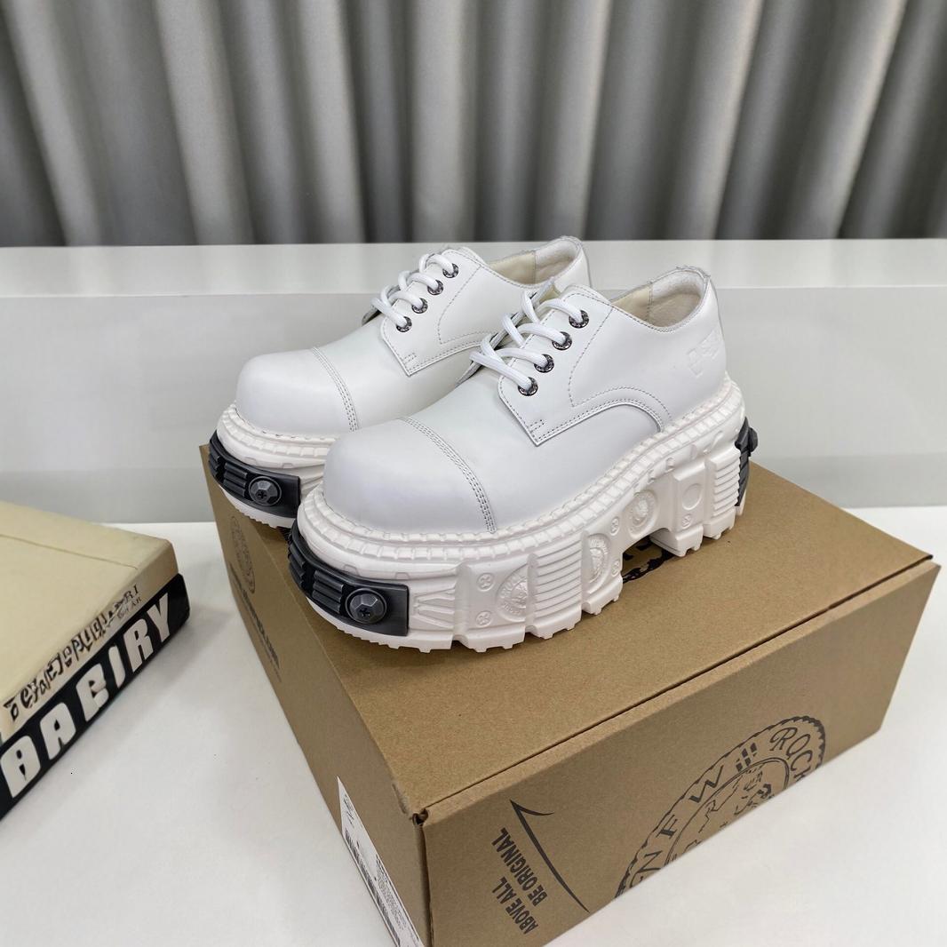 Home Spanish Trendy Brand Spring/Summer New Product Punk Style Big Head Low Top Sponge Cake Shoes Tank Height Increasing Thick Leather