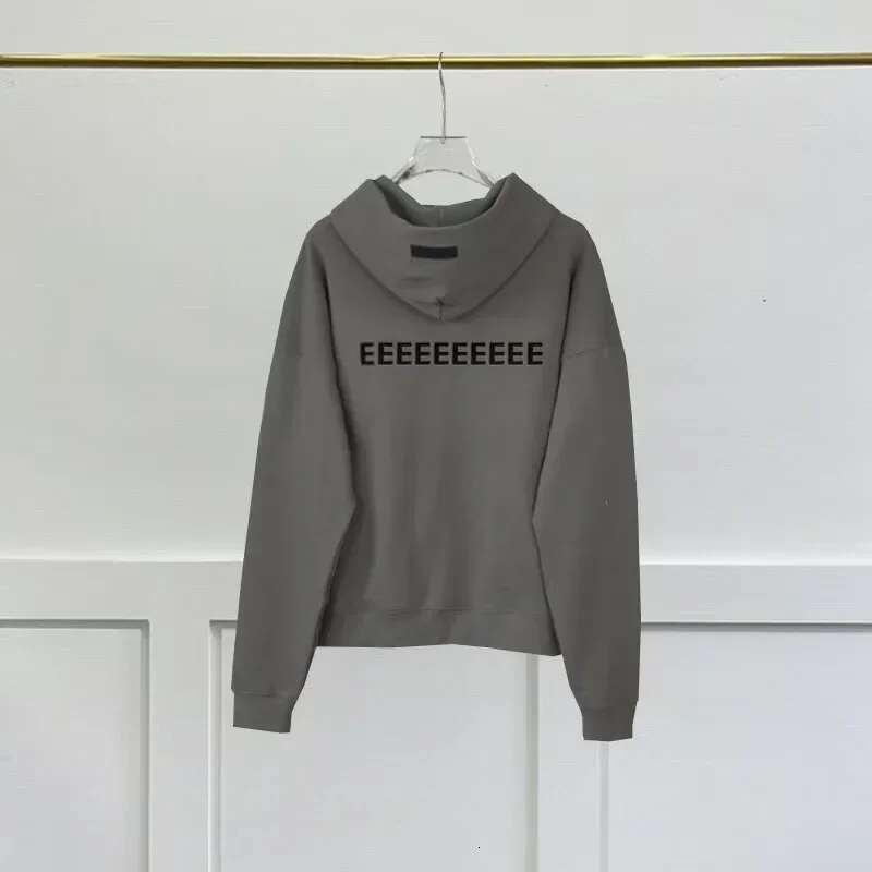 Season 7 E Front And Back Double Row Cking Letter Hoodies Classic High Street Men's Hoodie Loose Casual Couple Coat