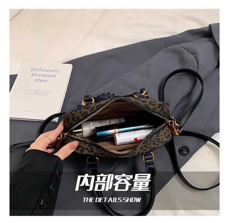 Luxury Designer Pendant PU Leather Leopard Printed Womens Handbag Retro Crossbody Bag Pillow Tote Y250303