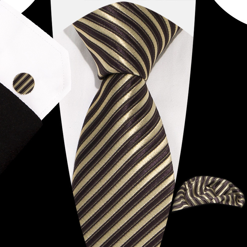 Mens tie pocket towel cufflink set striped tie 8cm hand tie square scarf workplace 230216