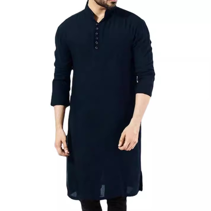 Simple Men's Arabian Long Shirt for Muslims - Classic Fashion Robe