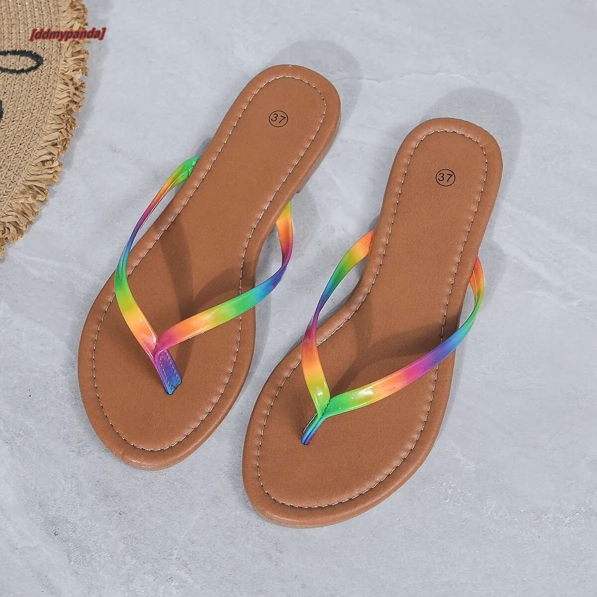Ladies Shoes Outdoor Fashion Beach Soft Sole Flip ps Summer Platform Flat Heels Sandals Women Slides #ddmypanda