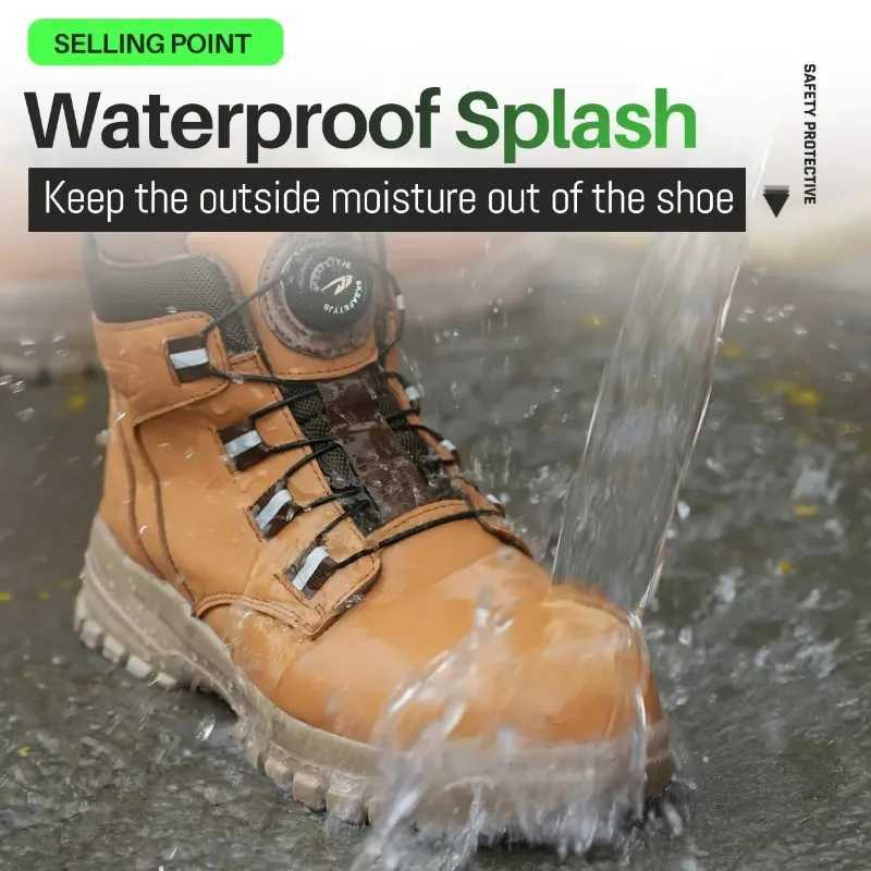 New Fashion 2024 Waterproof Security Work Safety Boots Protective Leather Boots Anti-smash Anti-puncture Industrial Shoes Z250303