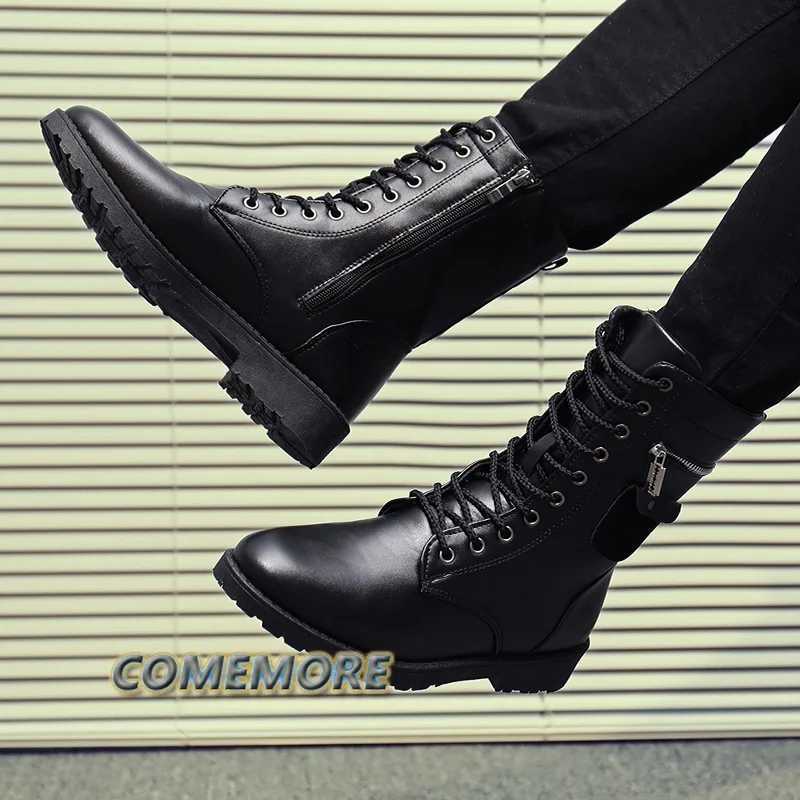 Fashion Chelsea Leather Men Boot Luxury Casual Shoes Formal Man Classic Ankle Boots Black Brown Zipper Knight Boot Autumn Winter Z250303