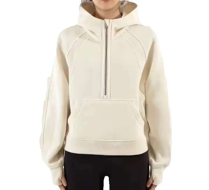 Custom Women's Semi-Zipper Long-Sleeved Sports High Quality Fashion Loose Casual Hoodie