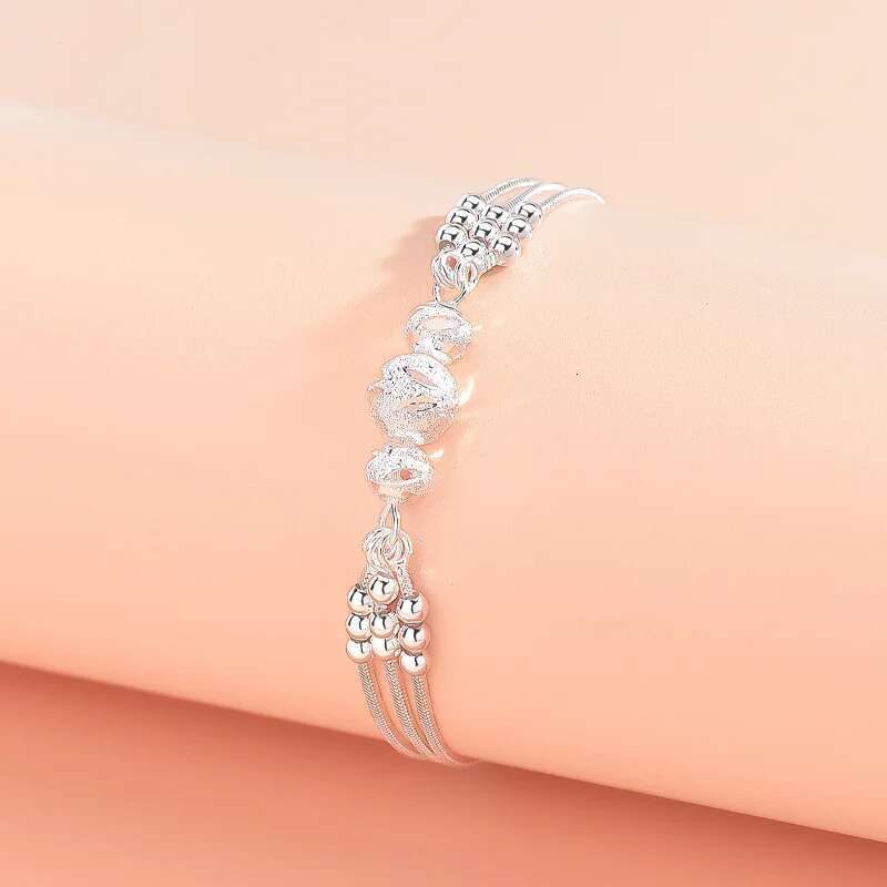 Sterg Sier Bracelet for Woman Vintage Original Lucky Beads Ball Adjustable Bracelets Designer Jewelery Gifts