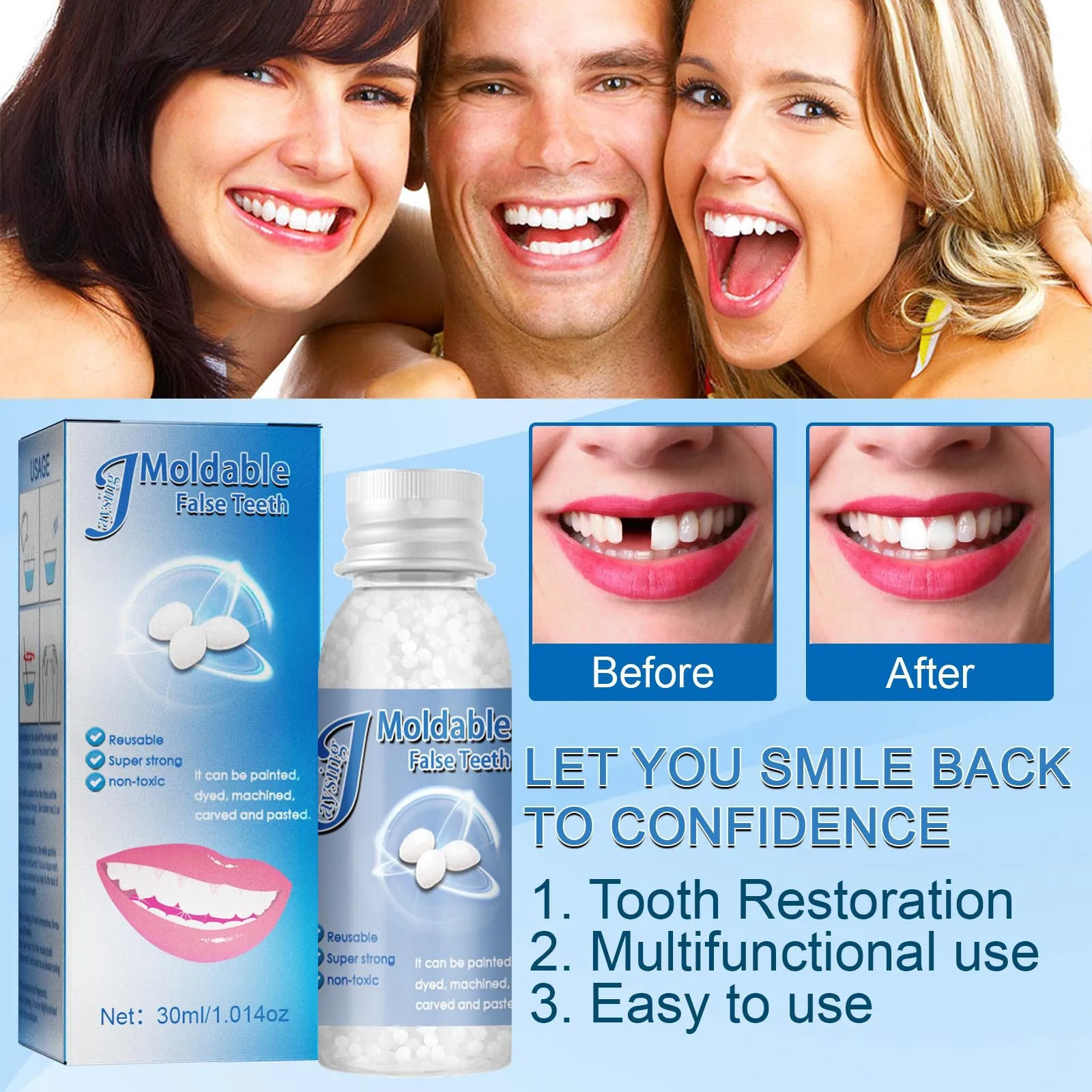 Jaysuing High Quality False Teeth Gel Can be Used To Temporarily Fill Or Fix Missing And Broken Teeth False teeth Sold Glue 250227