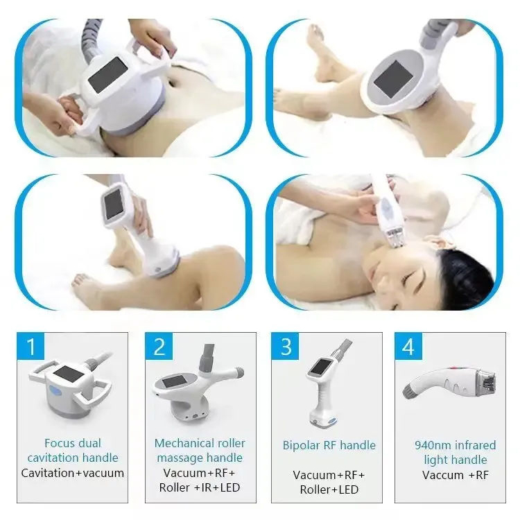Professional Vela Body Slimming Body Sculpting Cellulite Reduction 4 in 1 Vacuum + Cavitation + RF Skin Firming Velasculptings Weight Loss Face Eye Ca