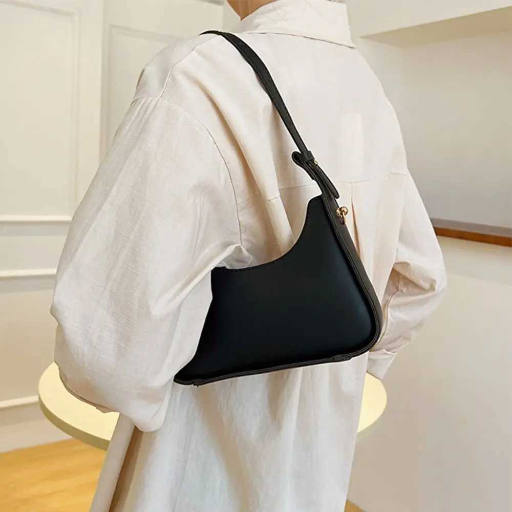 Retro solid color handbag new womens fashion handbag PU leather waterproof bottom bag casual womens shoulder bag Y250303