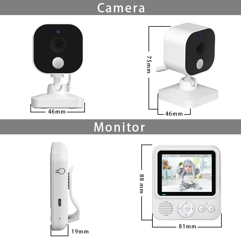 Two point eight inches display screen baby monitor 720P baby caregiver baby monitor two-way voice intercom