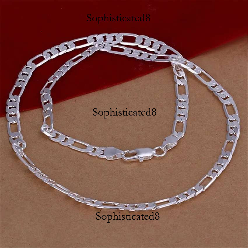 wholesale Noble Mens 6MM flat Cuban chain Sterg sier Necklace Fashion Jewelry for women men solid party wedding gift
