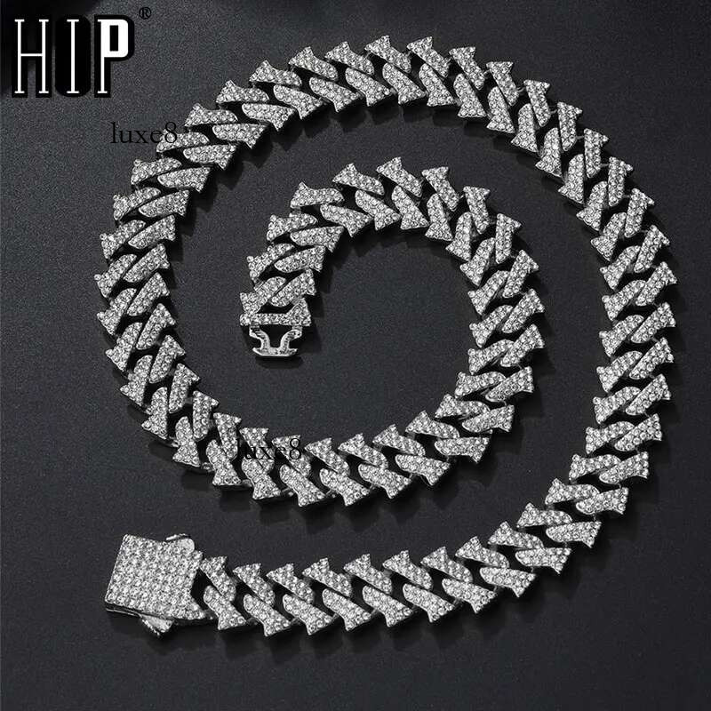 HIP HOP 14MM Cuban k Chain 2Row Iced Out Rapper Heavy Necklaces Bracelet For Men Women Choker Jewelry