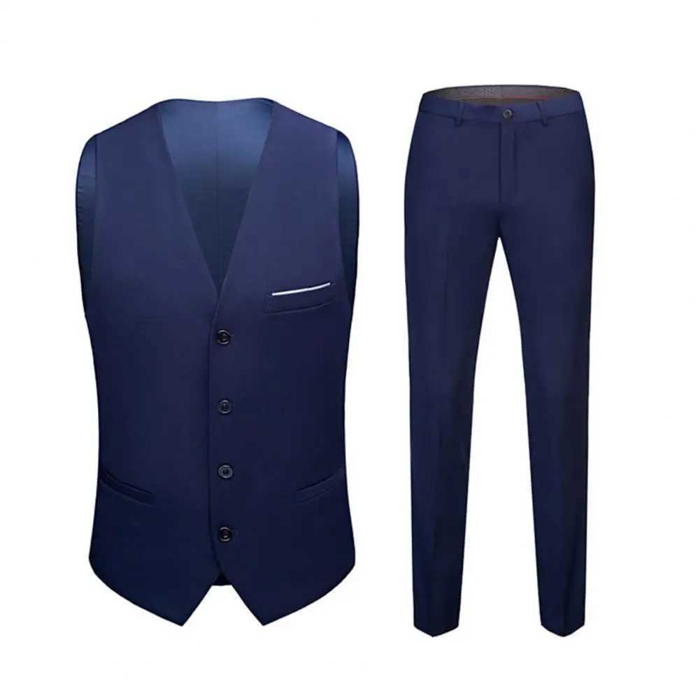 Men Suit Male Blazer Vest Pants Set Temperament Single Breasted Buttons Suit Top Pants Wedding Banquet Prom Formal Groom Suit M250303