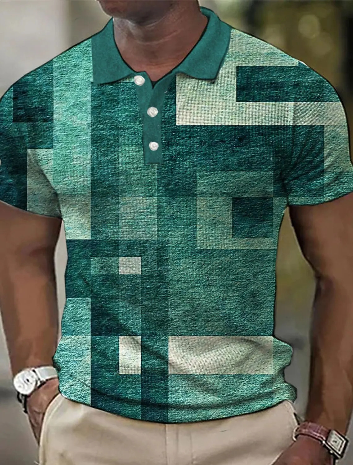 Mens Geometric Graphic Printing Geometric Polo Shirt Fashion Golf Shirt Short Sleeve Shirt Outdoor Street Printing Clothing 250228