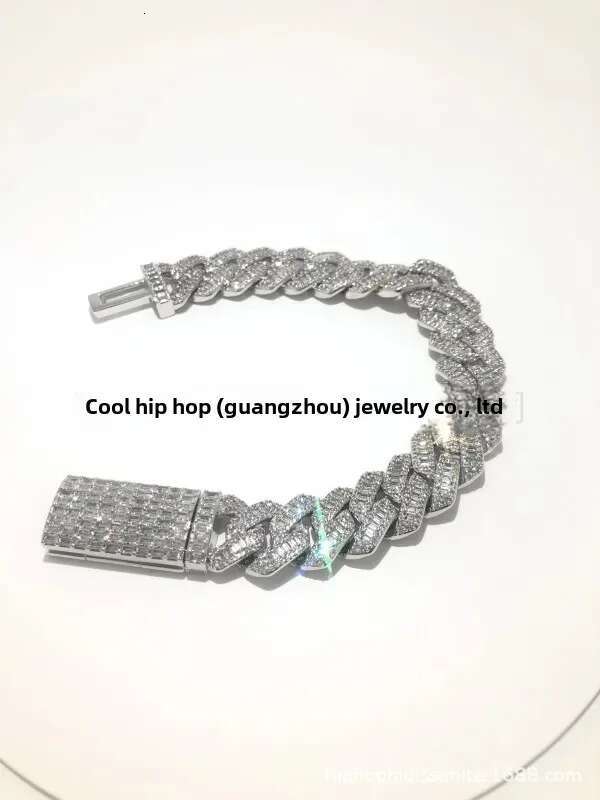 Dia Tester VVS Moissanite Hip Hop Sier Cuban Chain Necklace Men's Jewelry