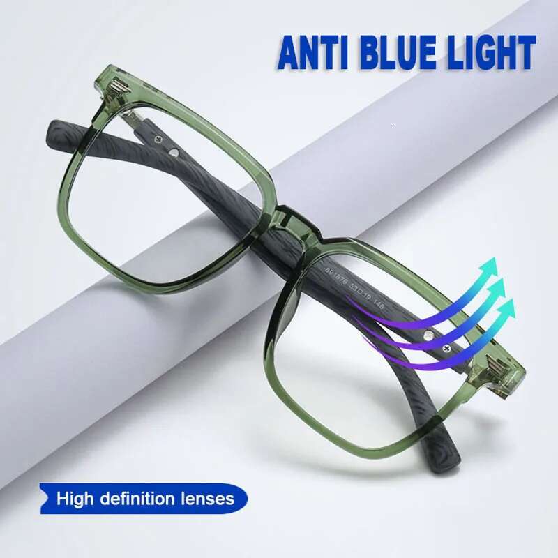 UVLAIK Retro Round TR90 Glasses Frame Men's Women's Trendy Literary Anti Blue Light Lens Computer Eyeglasses Ins Fashion Eyewear