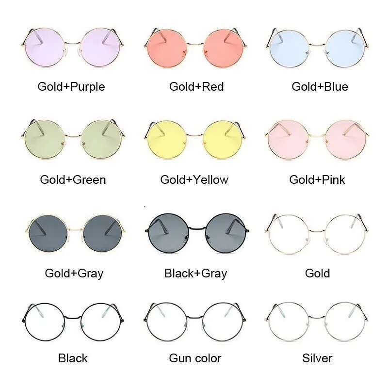 2019 Retro Round Pink Sunglasses Brand Designer Sun Glasses For Woman Alloy Mirror Female Oculos De Sol Black