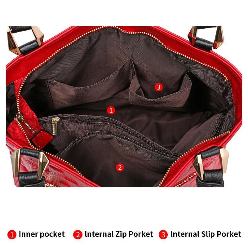 Aidrani New Letter Printed Women's Handbag, Large Capacity, 100% Cowhide Underarm Shoulder Bag