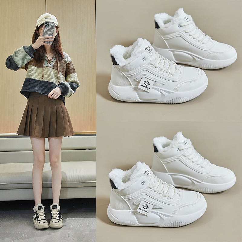 Velvet High Top Designer s New Velvet Short Boots For Women 2025 Winter Plate Warm And Leisure Multi Functional Sports Anti Slip Cotton Shoes