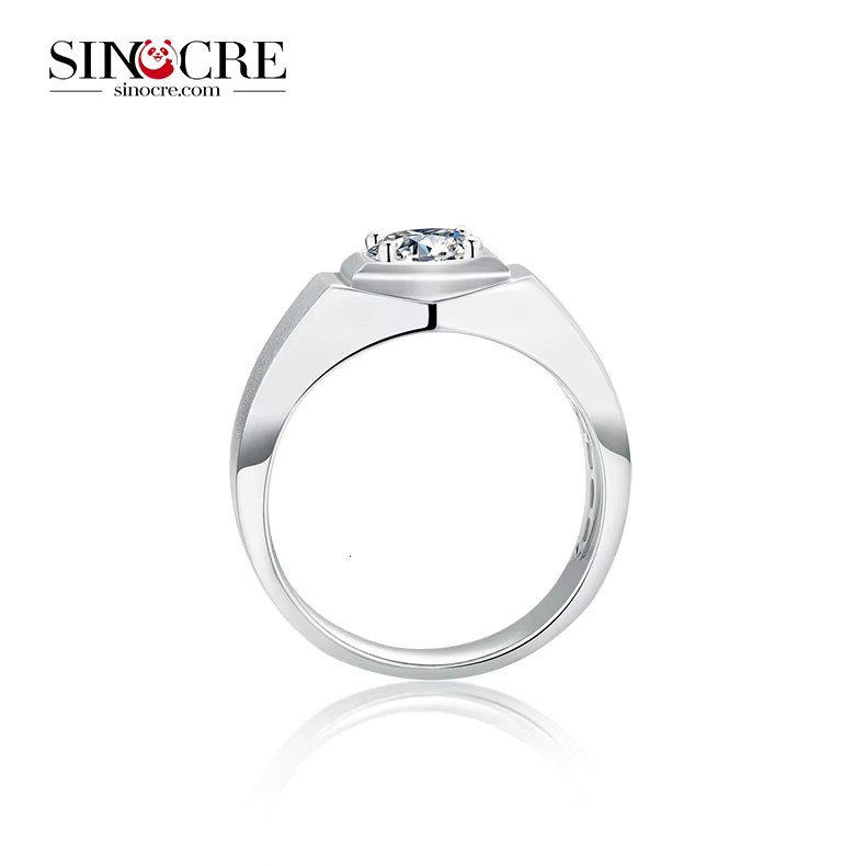 Marriage little finger test moissanite ring men Sinocre jewelry