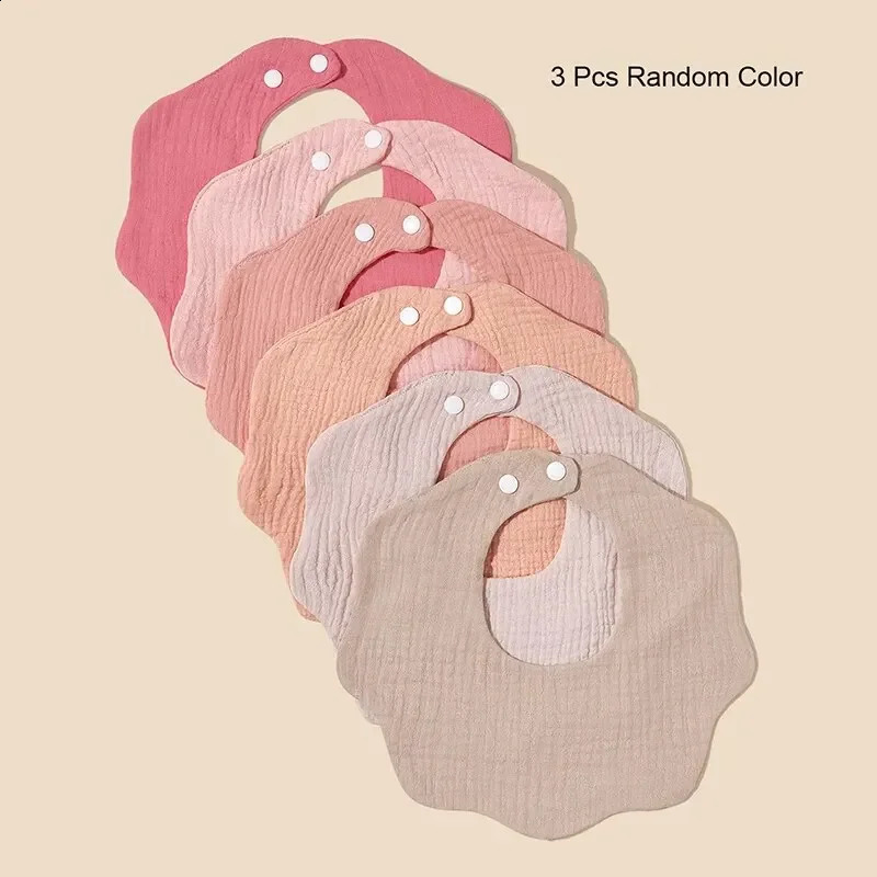 3 Packs Random Color Bibs Boys Girls born Infant for Drooling 250221