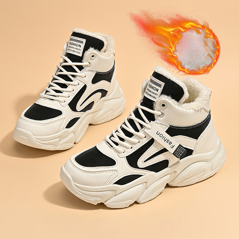 Women s Designer Shoes 2025 New Korean Edition Warm And Velvet High Top Multi Functional Outdoor Sports And Leisure Thick Soled Shoes