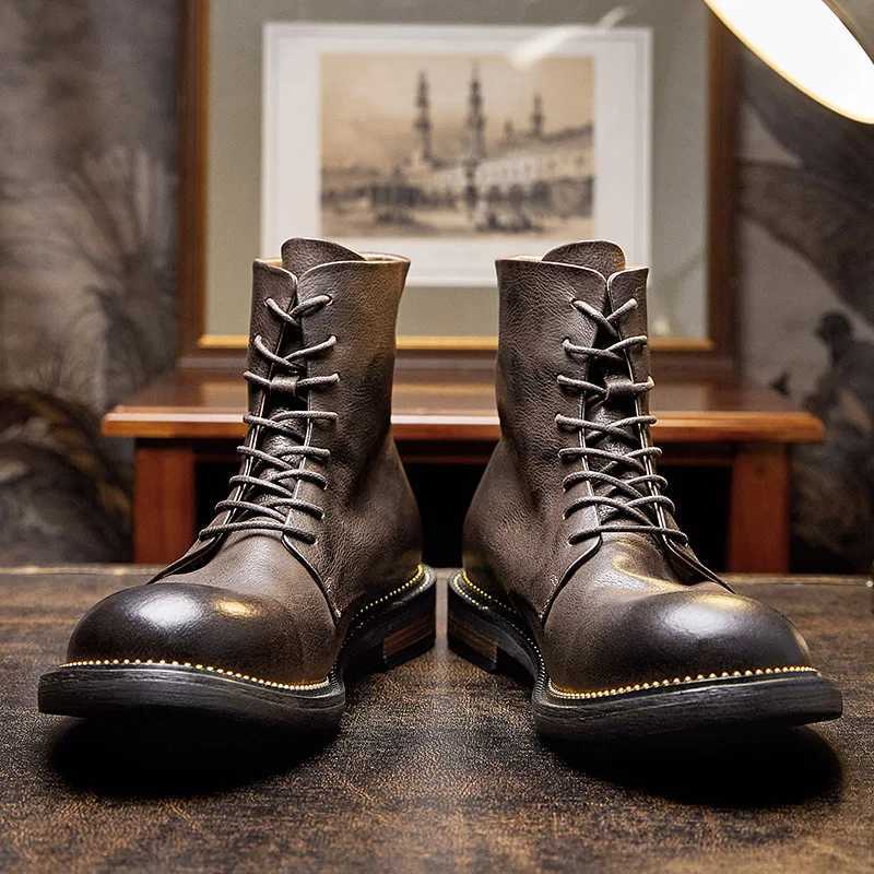 British Trend Mens Ankle Cowboy Boots Luxury Handmade Genuine Leather 2025 Autumn Designer Wedding Ceremony Social Shoes Men Z250303