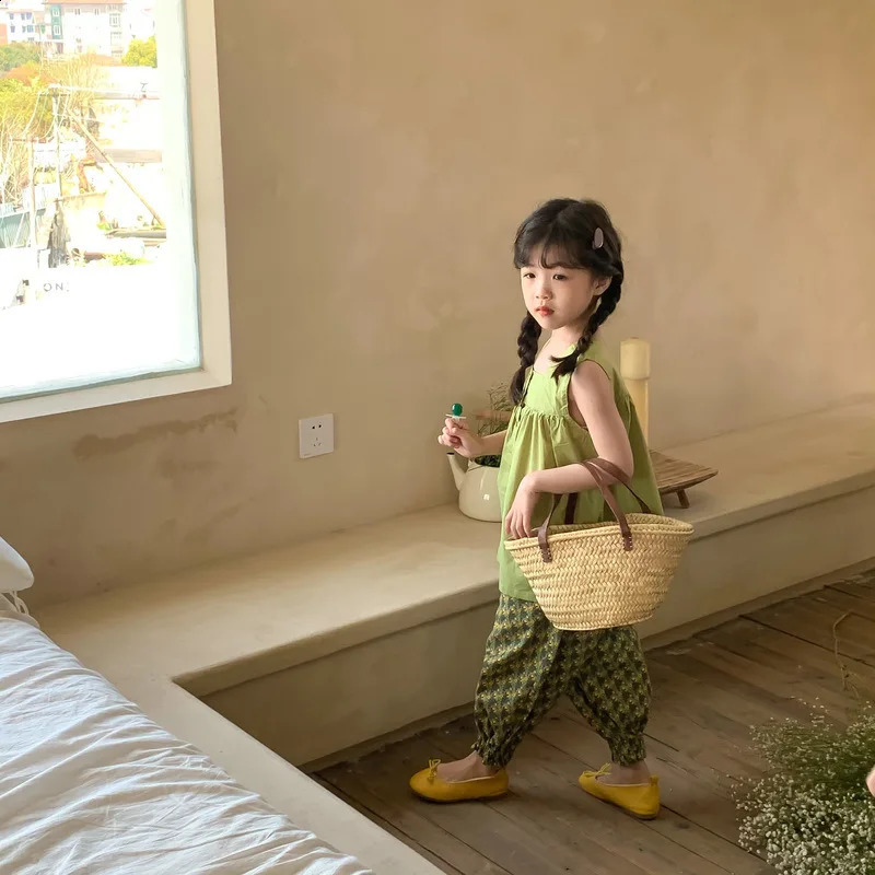 Summer Boy Girl Matching Clothes Brother Sister Floral Short Sleeve Shorts 2pcs Suit Siblings Outfits Children Sets 250221 S2548