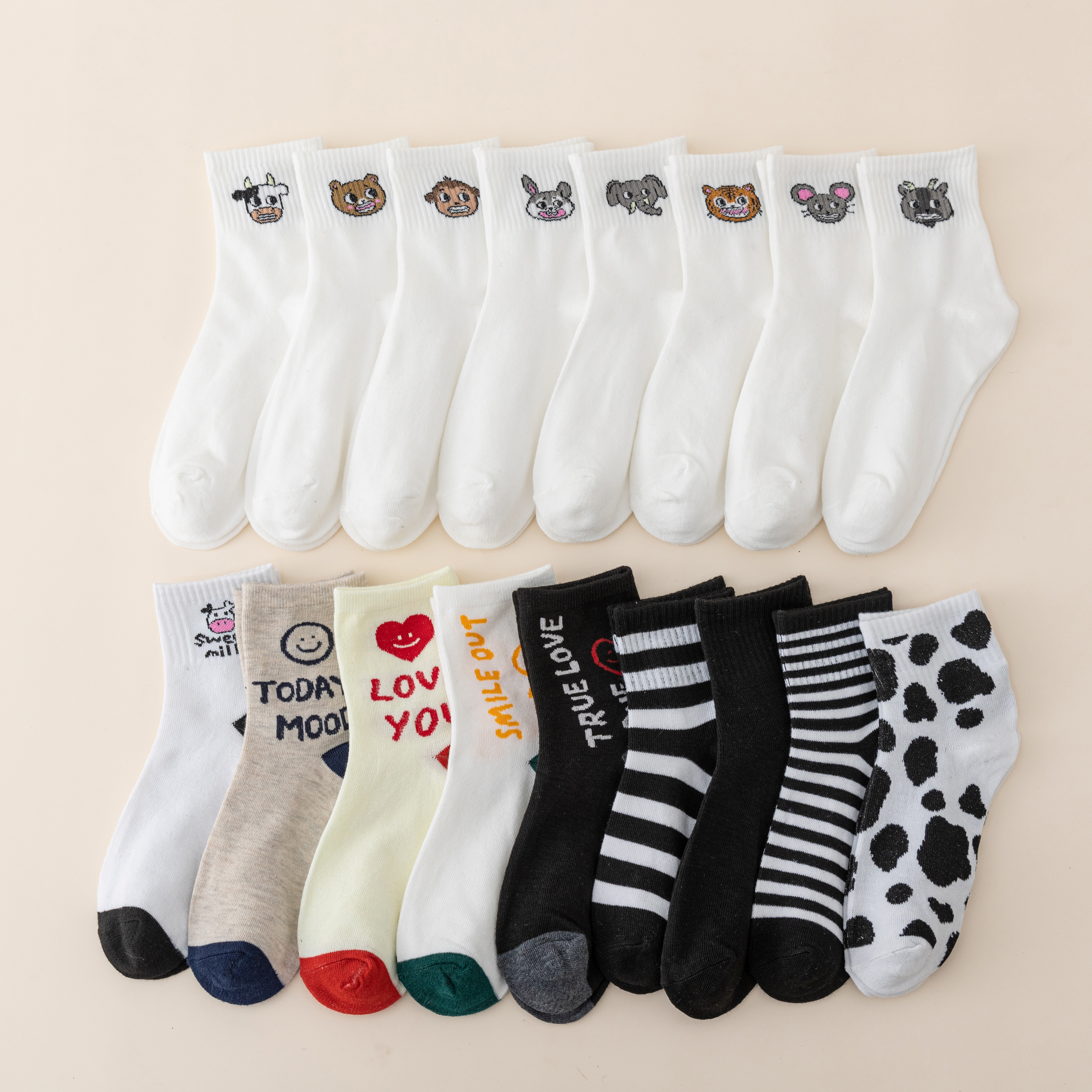 Soft & Durable 15-Pair Happy Socks Your Go-To Footwear Companion Collection