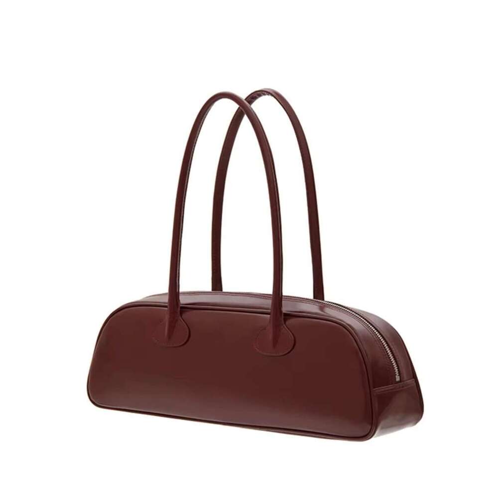 Brand Simple Genuine Leather Red Underarm Single Shoulder Fashion Cowhide Handbag Korean Large Capacity Bowg Bag