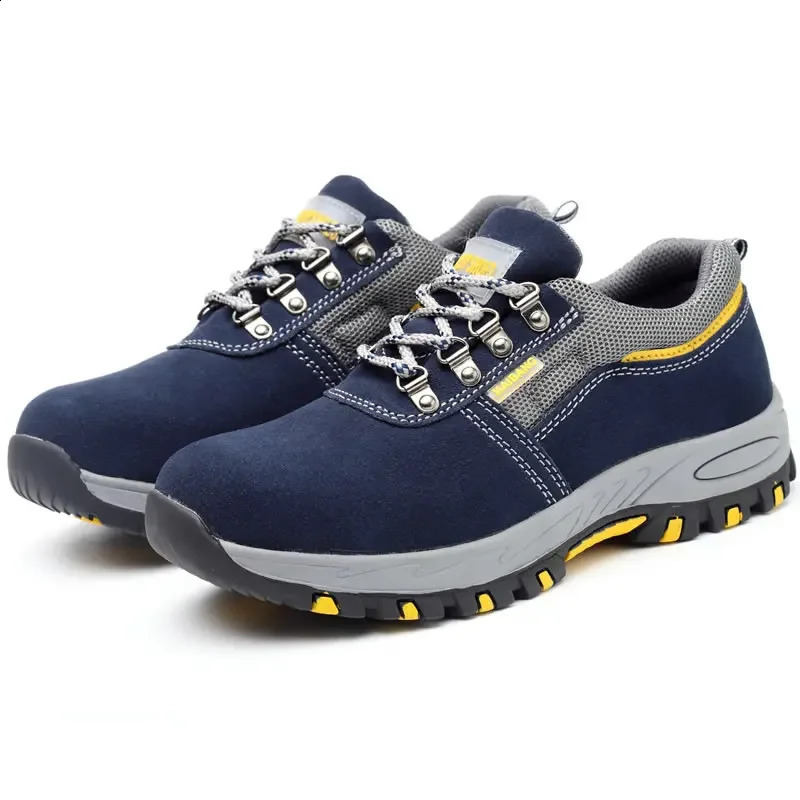Mens Work leather Boot Safety Shoes Steel Toe Cap PunctureProof Sneakers Indestructible Men male 250219