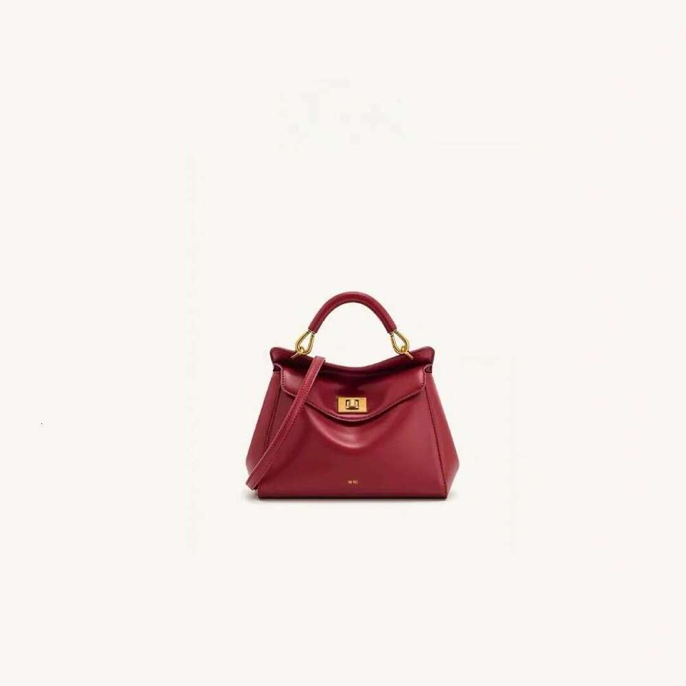 High Quality Light Brand Fashion Handbag Leather Simple Locking Versatile Retro Women's Crossbody Bag