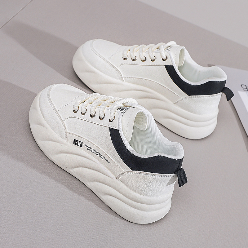 2025 New Designer White Shoes Thick Soled Height Increasing Training Multi Functional Sports Board Shoes Casual Women's Sports Shoes