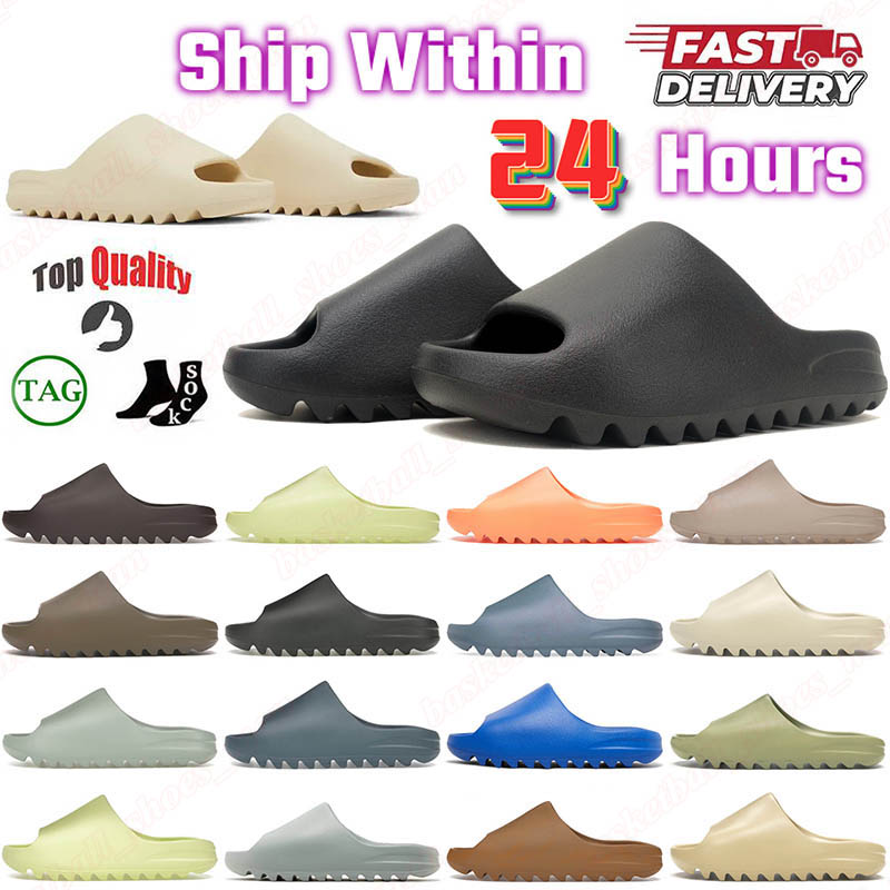 designer slides for men women slippers Onyx Bone Desert Sand Pure Ochre Glow Green Resin Black women sandals solid slide rubber trainers sandal 36-48