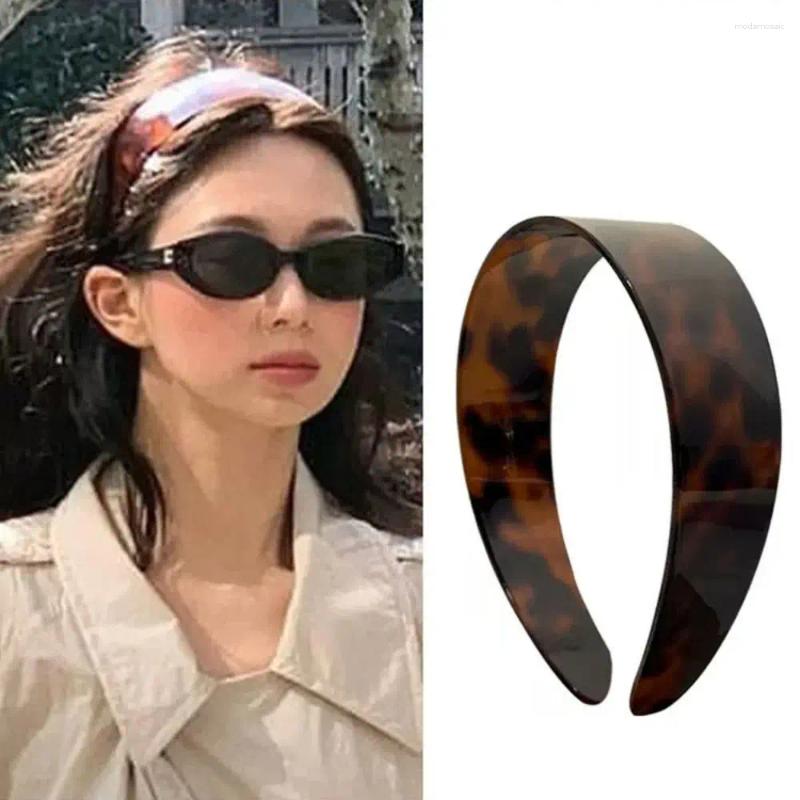 Luxury Vintage Leopard Headband Women Non-Slip Headwear High Quality Acetate Hairband French Headdress Hair Hoop Accessories Y260220