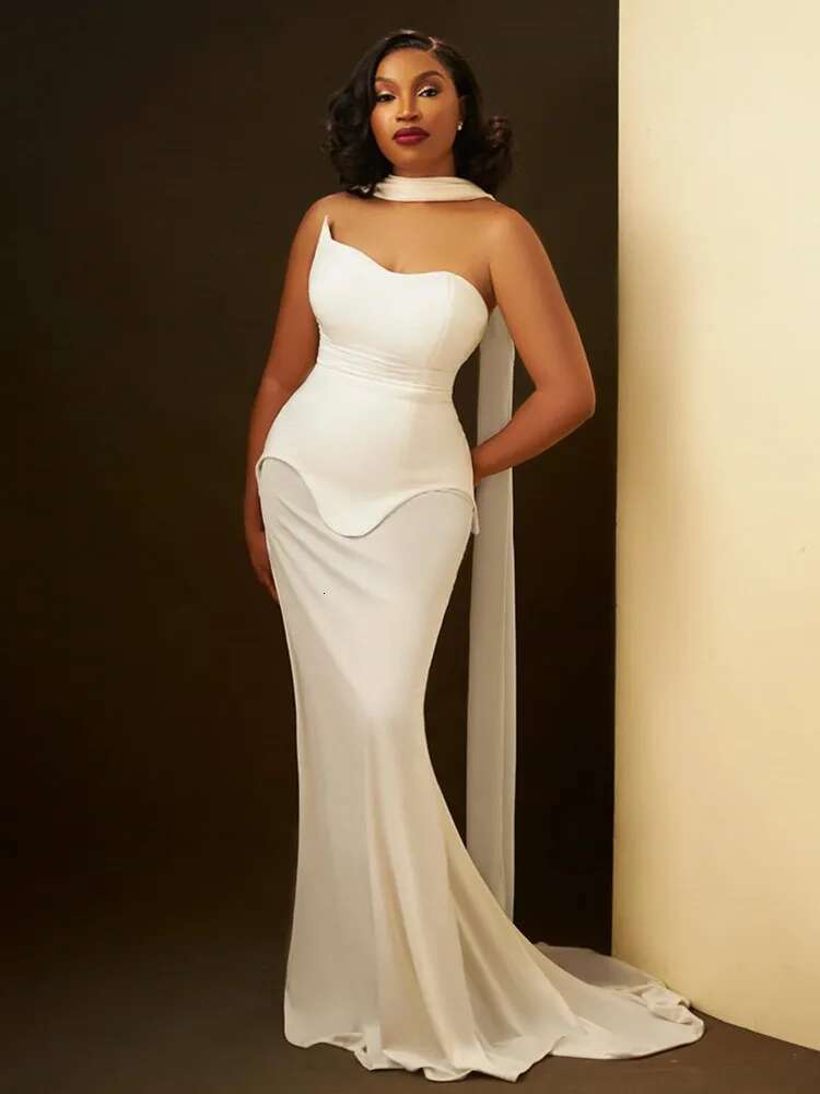Sexy Strapless Backless White Black Maxi Long Women Celebrity Dress 2024 Elegant Party Evening Club Vestido Clothing
