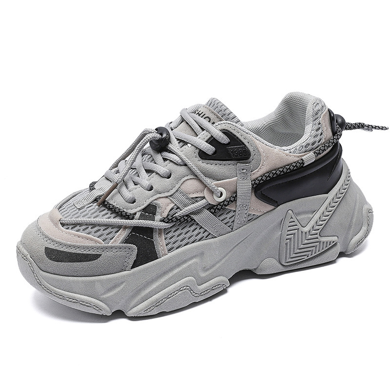 Dad s Shoes 2025 Season New Breathable Mesh Multifunctional Sports And Leisure Thick Soled Height Increasing Women s Sports Shoes