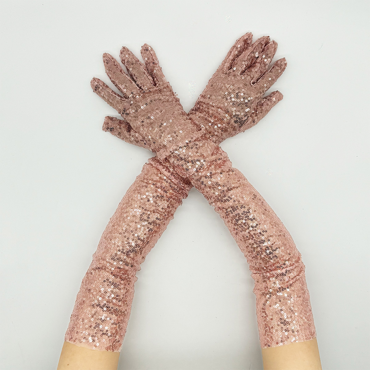 2025 Sequined Full Fiinger Bridal Gloves Above Elbow Length Prom Evening Party Gloves Elegant Sparkly Wedding Accessories