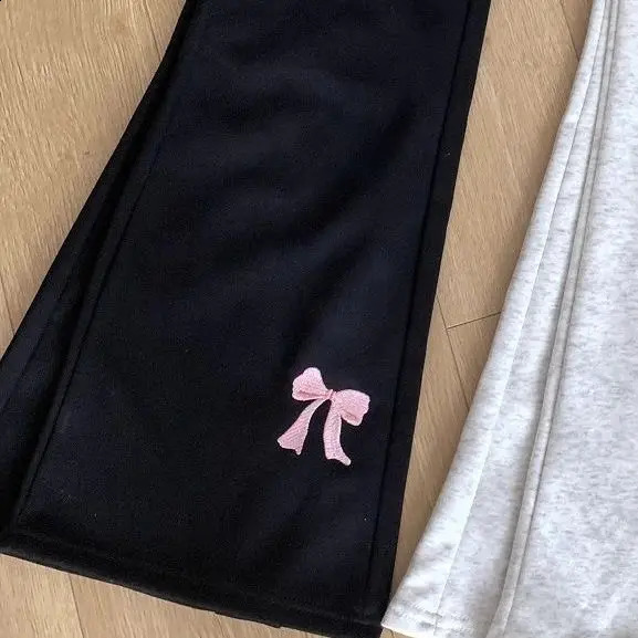 Autumn Winter High Waist Slim Pants Japanese Original Bow Y2k Aesthetic Sweet Girl Sweatpants Pantalones De Mujer w250228
