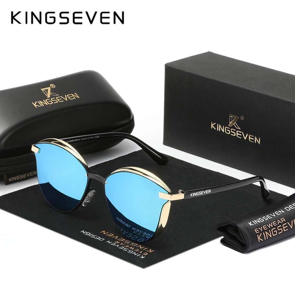 KINGSEVEN Fashion Cat Eye Polarized Sunglasses Women Ladies Driving Butterfly Glasses Men UV400 Large Frame Eyewear