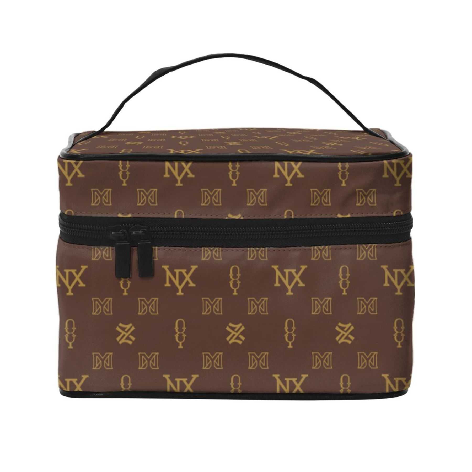 NXY Brown Womens Vanity Box Designer Cosmetic Bags Top Handle Totes Vintage Crossbody Shoulder Handbag Cosmetic Lipstick Holder Crossbody Bag