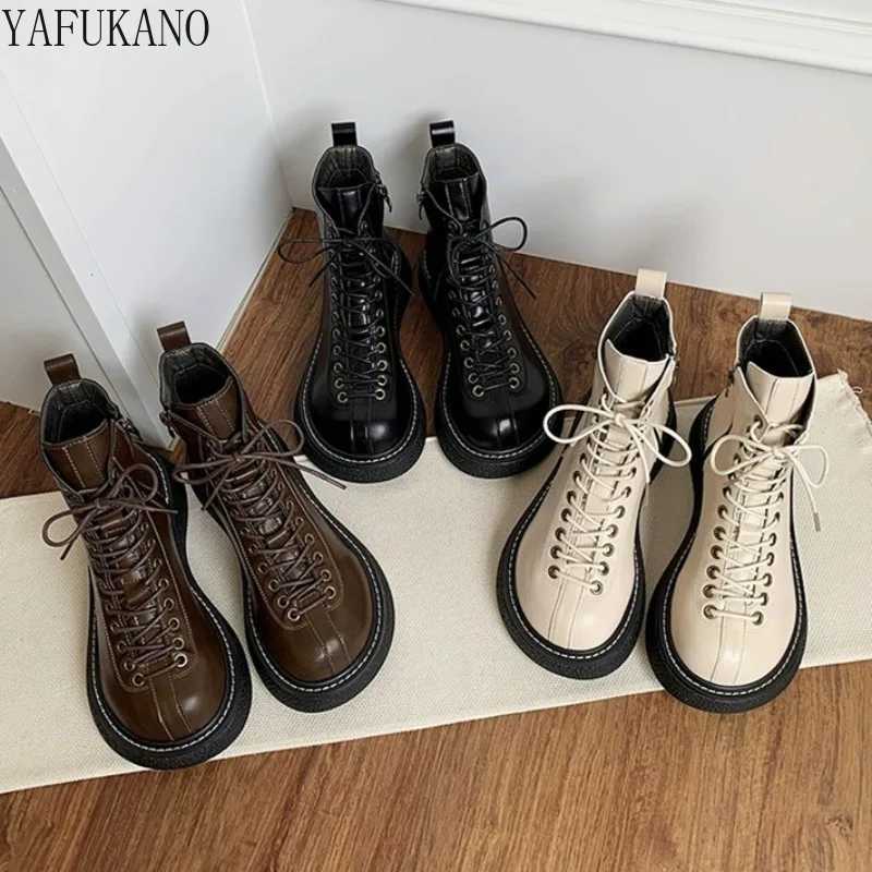 Sweet Cool British Style Short Boots Women Heightened Thick Sole Big Head Boots Vintage Casual Lace-up Mori Girl Winter Boots Z250303