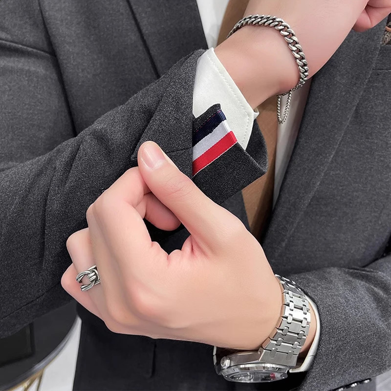 Jacket Vest Pants High End Boutique Solid Color Mens Casual business office Suit Groom Wedding Dress Party Blazer Trousers 250224