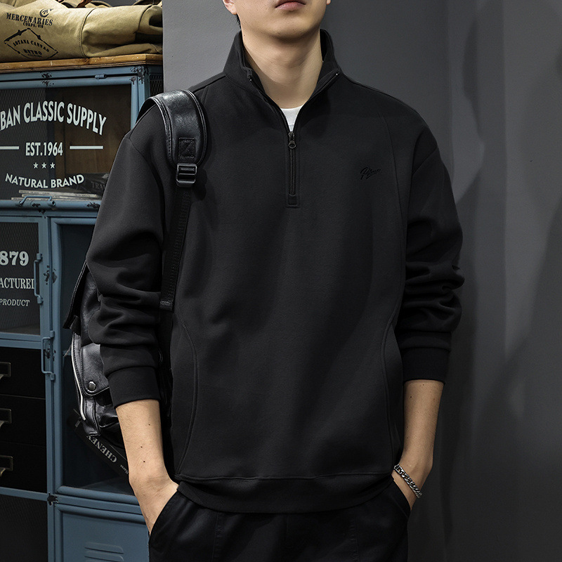GC03022 Autumn Heavy Brushed Embroidery Men's Sweatshirt American Style Loose