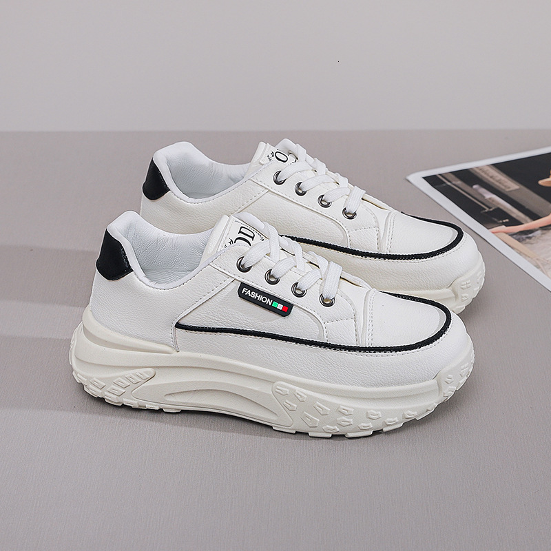 2025 Spring And Summer Women's Designer New Breathable White Shoes Fashionable Multi Functional Thick Soled Sports And Leisure Board Shoes Soft S
