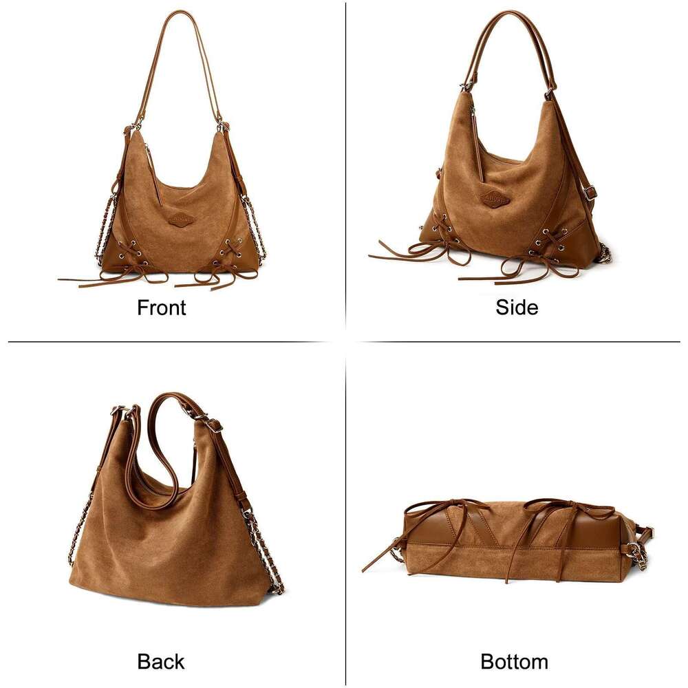 AII Vintage Suede Tote Bag Large Capacity Original Designer Maillard Backpack Multifunctional Fashion Handbag Christmas Gift