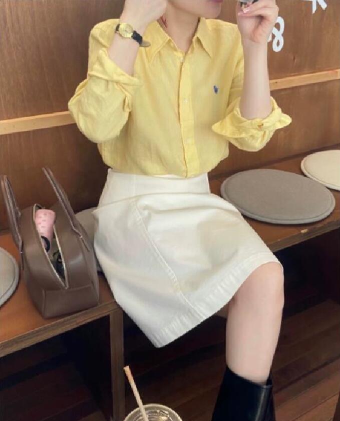 Women Shirts Designer Womens Luxury Shirt Logo Embroider Long Sleeves Fashion Horse Lady Blouse Clothes High Quality Women Spring Autumn Tops