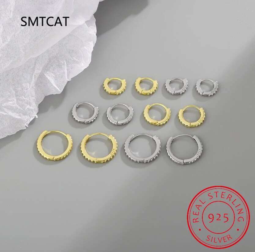 D Color Moissanite Hoop For Women Sterg Sier Gold Plated 6/7/8/9mm Versatile Classic Hie Earrings